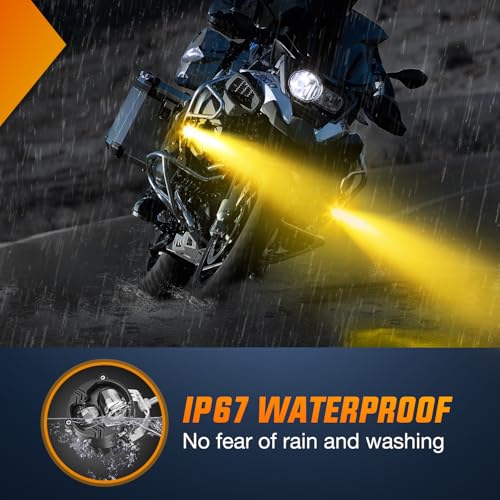 Image of Nilight Motorcycle Driving Lights 2.7 inch White Amber Spot Beam Fog Light LED Pods IP67 Waterproof Auxiliary Offroad Lighting for Motorbike Dirt Bike e-Bike Scooter Snowmobile ATV UTV SUV Truck
