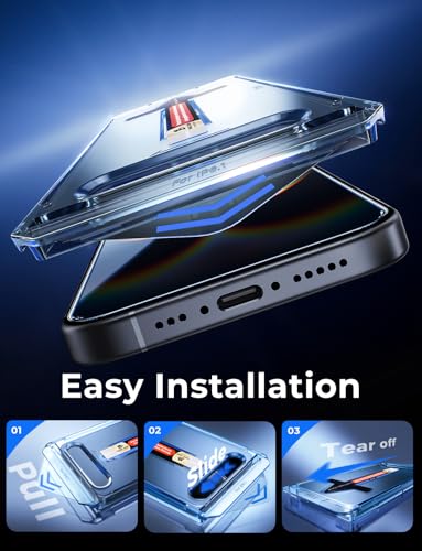 Image of MAGIC JOHN 2 Pack for iPhone 16e Glass Screen Protector Easy Installation | 6.1 inch, Auto Dust-Elimination, Bubble Free, HD Clear，9H tempered glass, Case Friendly, Anti-Shockproof