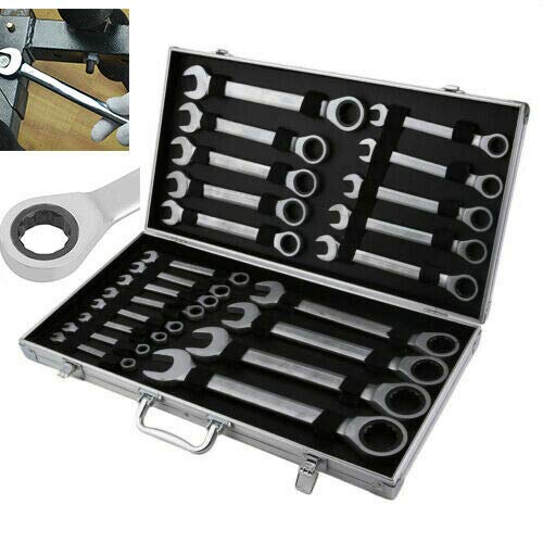 Chiave A Cricchetto Fissa 32mm - Acciaio Cromo Vanadio, Testa 72 Denti, Per Auto E Manutenzione - Foto 9