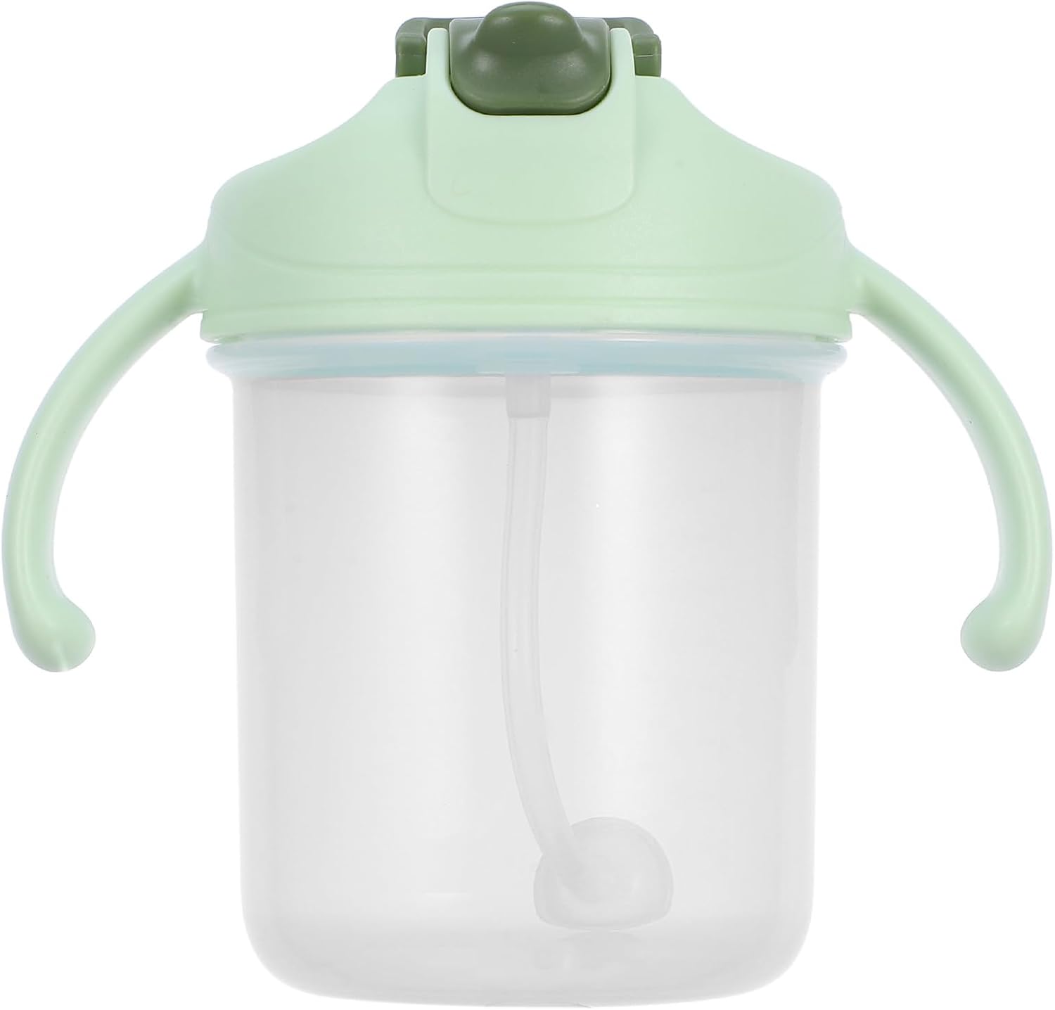 Anti-choke Straw Cup for Elderly 300ml with Lid and Handle, Spill-proof Drinking Straw Mug for Bedridden Adults, Drinking Aid for Hospital and Home Use
