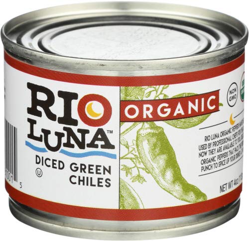 Rio Luna Organic Diced Green Chiles, Non GMO, 4 Ounces (Pack Of 12)