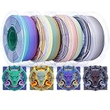 ZIRO Matte Fast Color Change PLA Bundle, 1.75mm Color Gradient Filament 4 Packs, No-Shine Rainbow PLA Filaments, Fit Most 3D Printers and Pen, 2.2lbs X 4 Spool