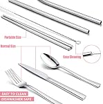 HaWare 9-Piece Portable Travel Silverware Utensils with Case, Stainless Steel Flatware Set for Camping Office School Lunch, Reusable Cutlery Including Knife Fork Spoon, Dishwasher Safe(Pink)