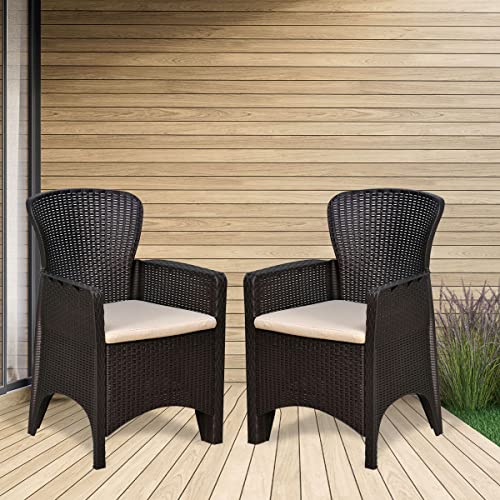 Nilkamal Breeze 2 Seater Balcony Sofa set | Indoor & Outdoor Balcony Furniture | Patio Chair Two Seater | Perfect for Gardens,Poolside,Cafes,Restaurants and Terraces, |Weathered Brown Color
