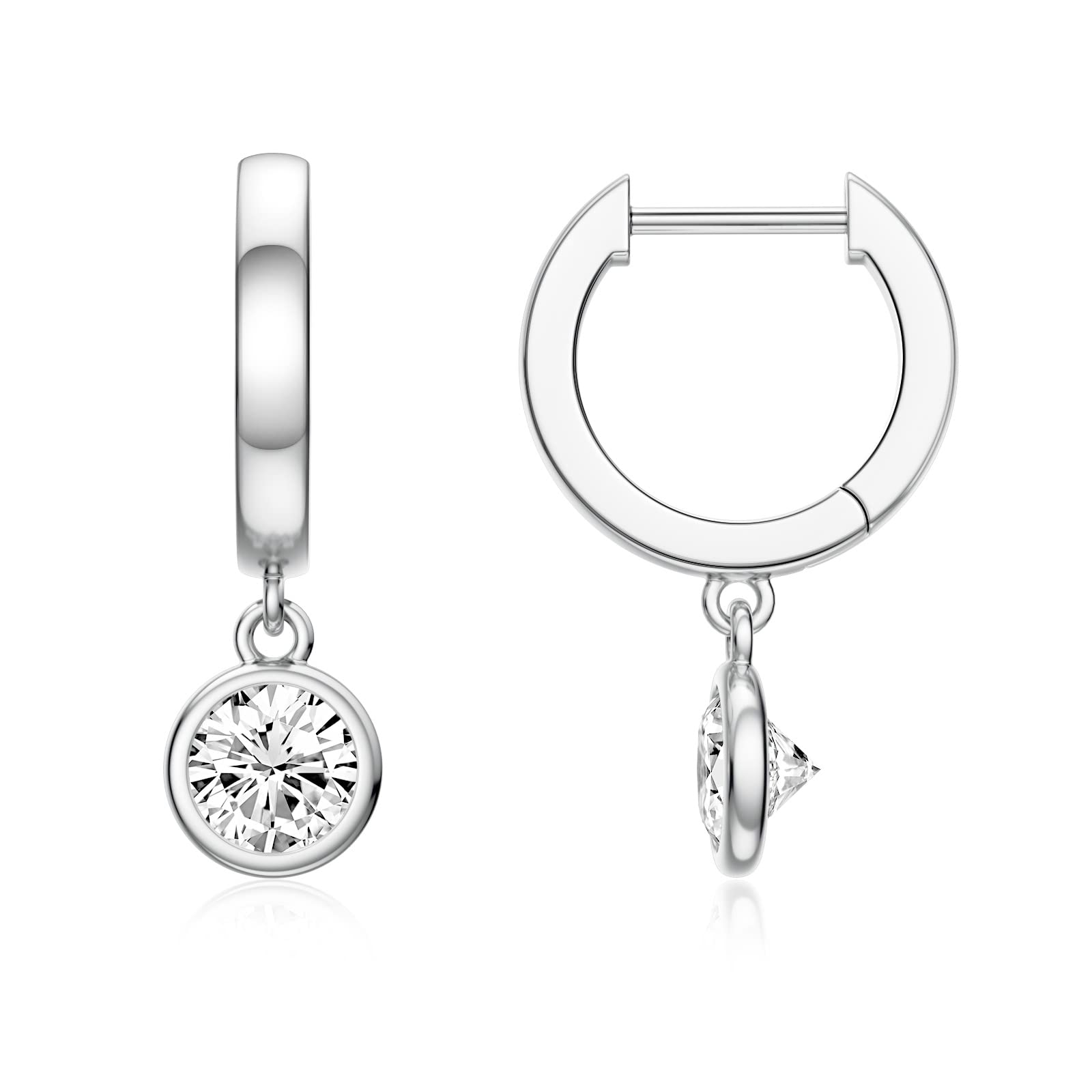 SEVENWELL S925 Sterling Silver Drop Earrings Dangle Huggie Hoop Earring Stud for Women | Round, Cross, Heart, Celestial, Pearl, CZ Dainty Cuff Earrings Gift for Birthday, Christmas, Valentine, Mother's Day