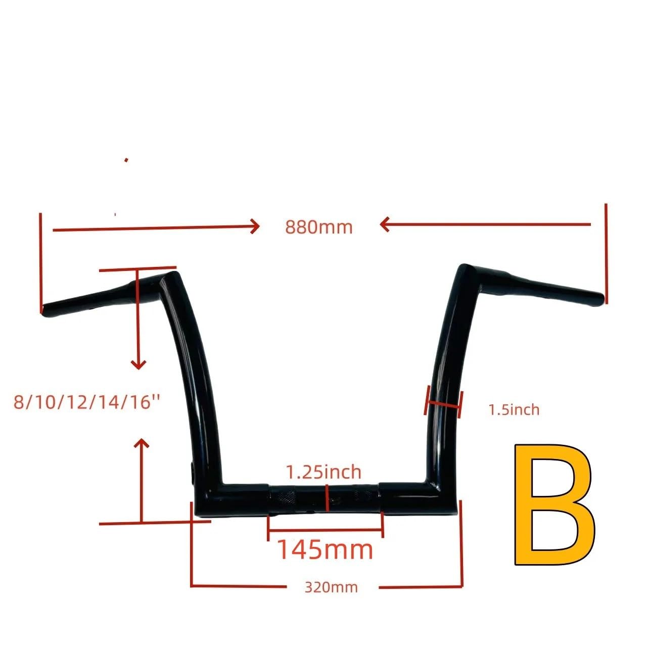 Motocyklowa Poprzeczka Motocyklowa Bilans Bilansow Pasuje do Harleya Low Rider Pasuje do akcesoriów Road King 883 1,5-calowy motocykl Bar 1,5-calowa kierownica(12inch Black B)