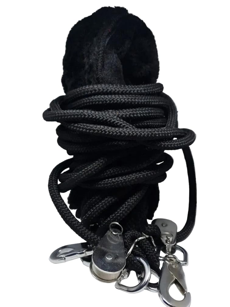 Aces Equine Training Aid Pessoa Style Horse Lunging Training Aid Black Brown White One Size Fits All (BLACK)