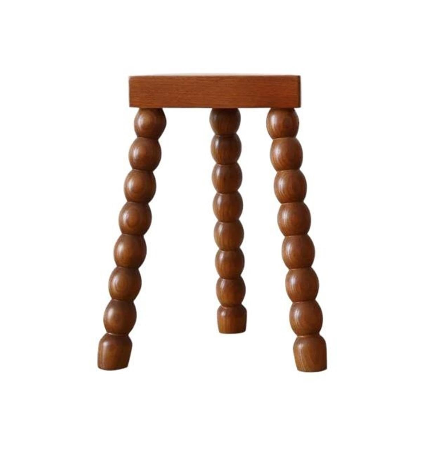 Table D'appoint Antique De Tabouret Bas Rétro en Bois Massif