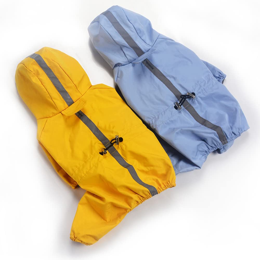 Chubasquero para Perros, Impermeables Reflectantes for Perros pequeños, Grandes y Gatos, Mono Impermeable, Chaqueta con Capucha for Exteriores, Ropa for Cachorros(Blue,L)