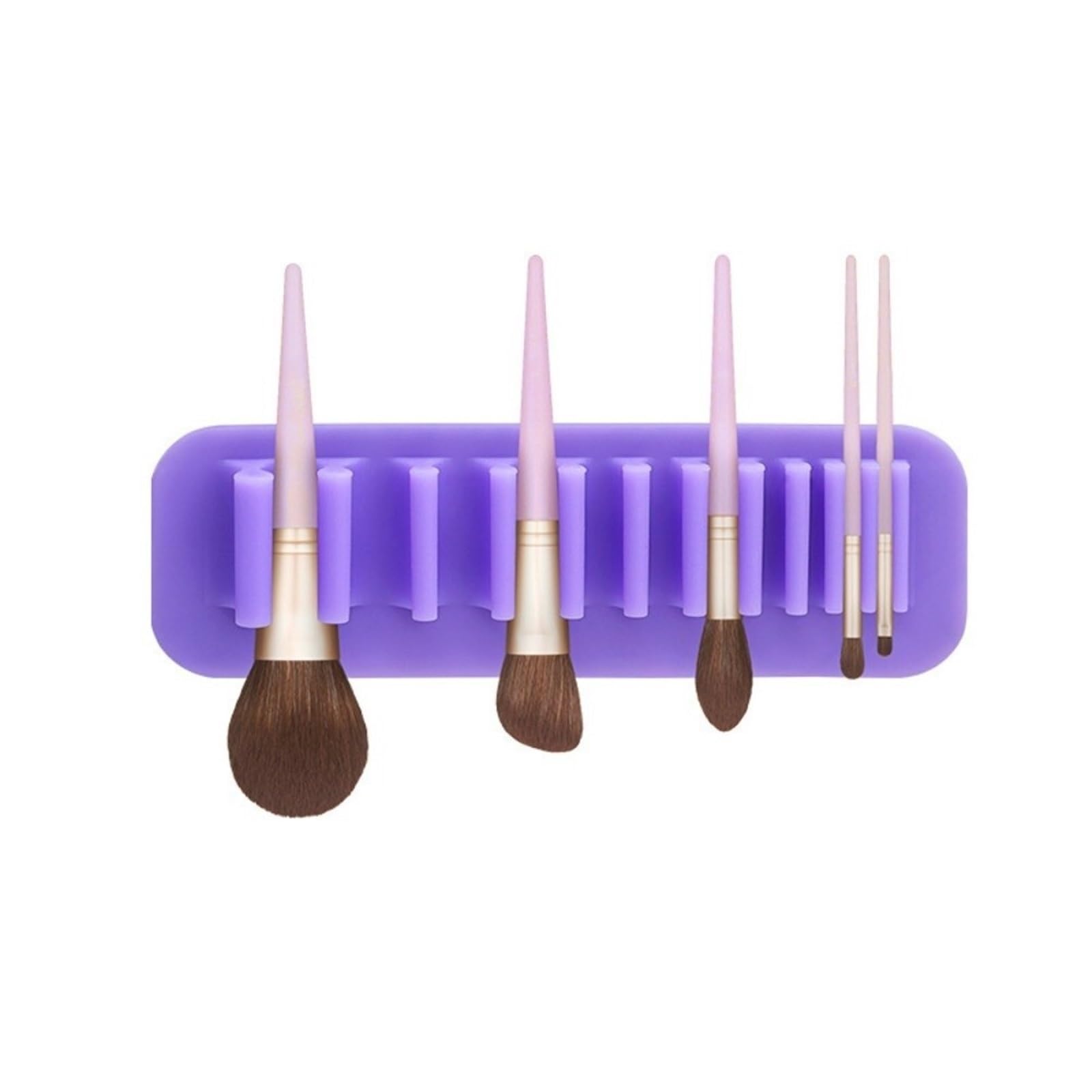 WLIHDB 2Pcs Soft Silicone Brush Drying Rack Wall Mounted Suction Cup Cosmetic Tools Solid Color Makeup Cleaner For Beauty Station for Makeup Brushes(Purple)