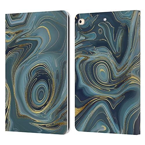 Protection écran iPad 9.7 anti-choc LebensArt portefeuille en cuir marbre liquide