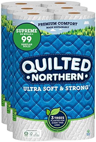 Quilted Northern Ultra Soft & Strong Toilet Paper, 24 Supreme Rolls = 99 Regular Rolls, 2-ply Bath Tissue,8 Count (Pack of 3)