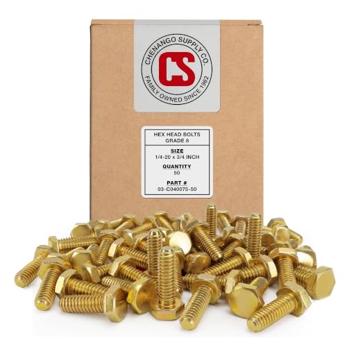 Chenango Supply 1/4-20 x 3/4" Grade 8 Hex Head Bolts