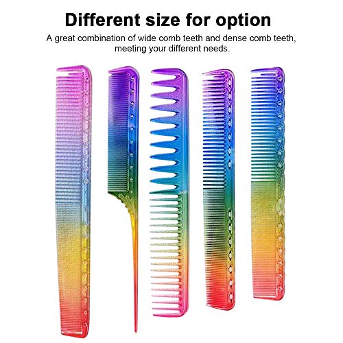 KKmoon Pente de corte de cabelo colorido Pente de modelagem para corte de cabelo Pente de penteado A