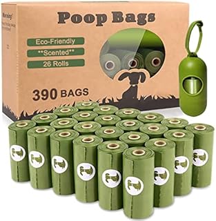 Yingdelai Dog Poo Bags - Extra Thick Biodegradable Poo Bags with 1 Dispenser 26 Rolls 390 Bags, Eco-friendly Lead Proof Poop Bags for Dogs - Scented