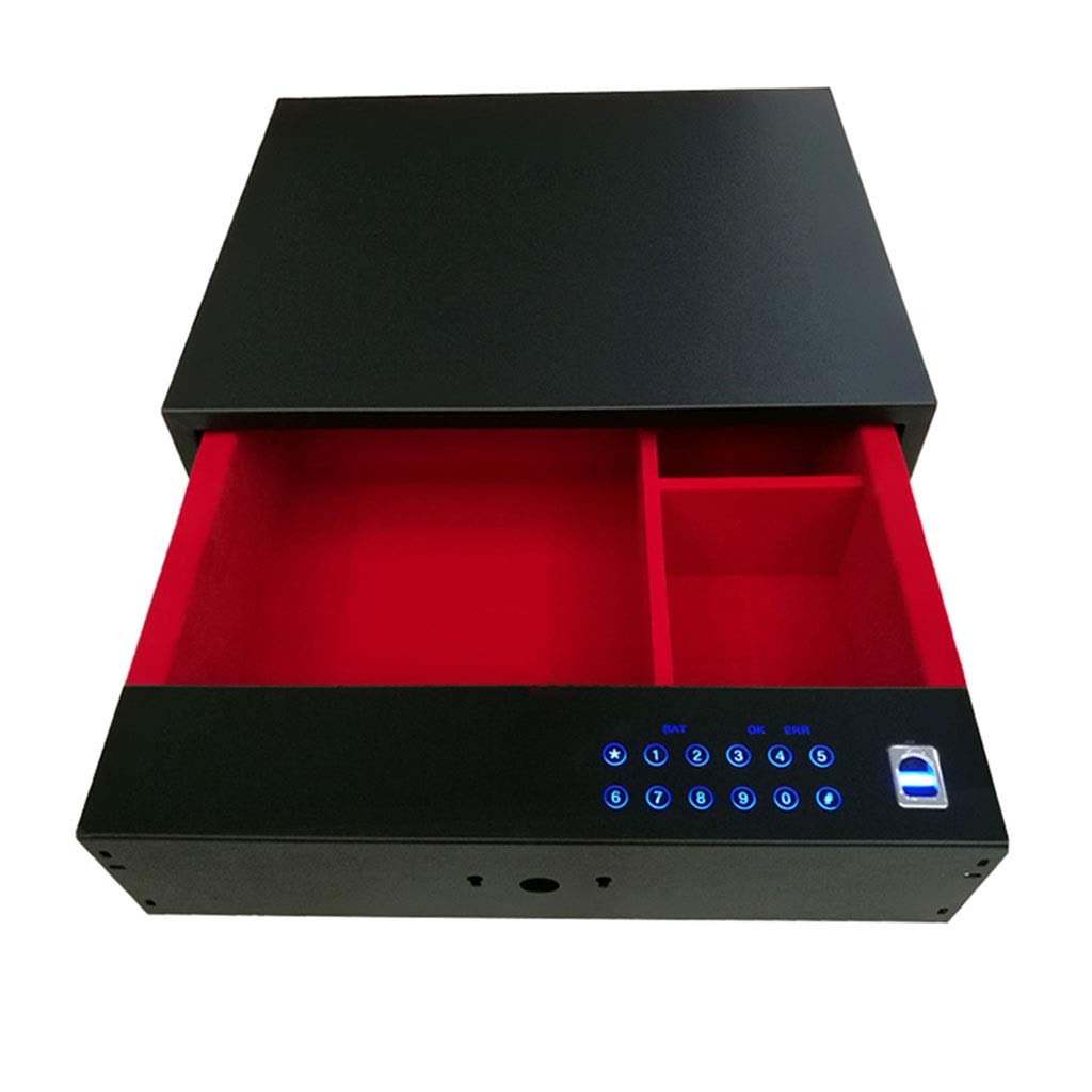Armoire de sécurité intégrée avec serrure à empreinte digitale et tiroir, coffre-fort coulissant de sécurité, serrure électronique for armoire, identification biométrique(A)