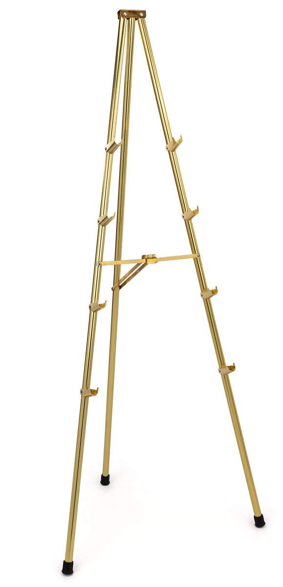 1 x 72 x 4-Inch, Brass Plated Steel Instant Easel, Free-Standing, Adjustable, with Non-Skid Rubber Feet