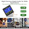 Huepar Digital Angle Gauge Protractor, Electronic Bubble Angle Finder Dual Axis Level Box 0.01 Resolution V-Groove Magnetic Base&LCD Inclinometer Bevel Gauge with Audible Alert -Measures 0~360 AG03