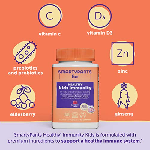 Smartypants Kids Immunity Gummies: Immune Support & Digestive Comfort Gummies, 42 Count #TOP2
