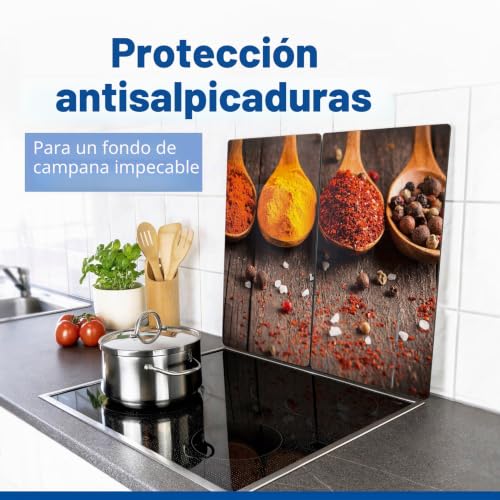 Miniatura 5 de Allstar Placas Cobertoras De Vidrio Universales Curry 2 Pzas - Juego De Dos Piezas, Cubiertas Para Cocinas De Vitrocerámica, Vidrio Endurecido, 30 X 0.8 X 52 Cm, Multicolor