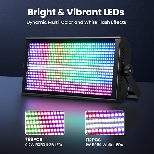 Wash strobe and blinder stage lights avec pixel mapping betopper 260w - 6