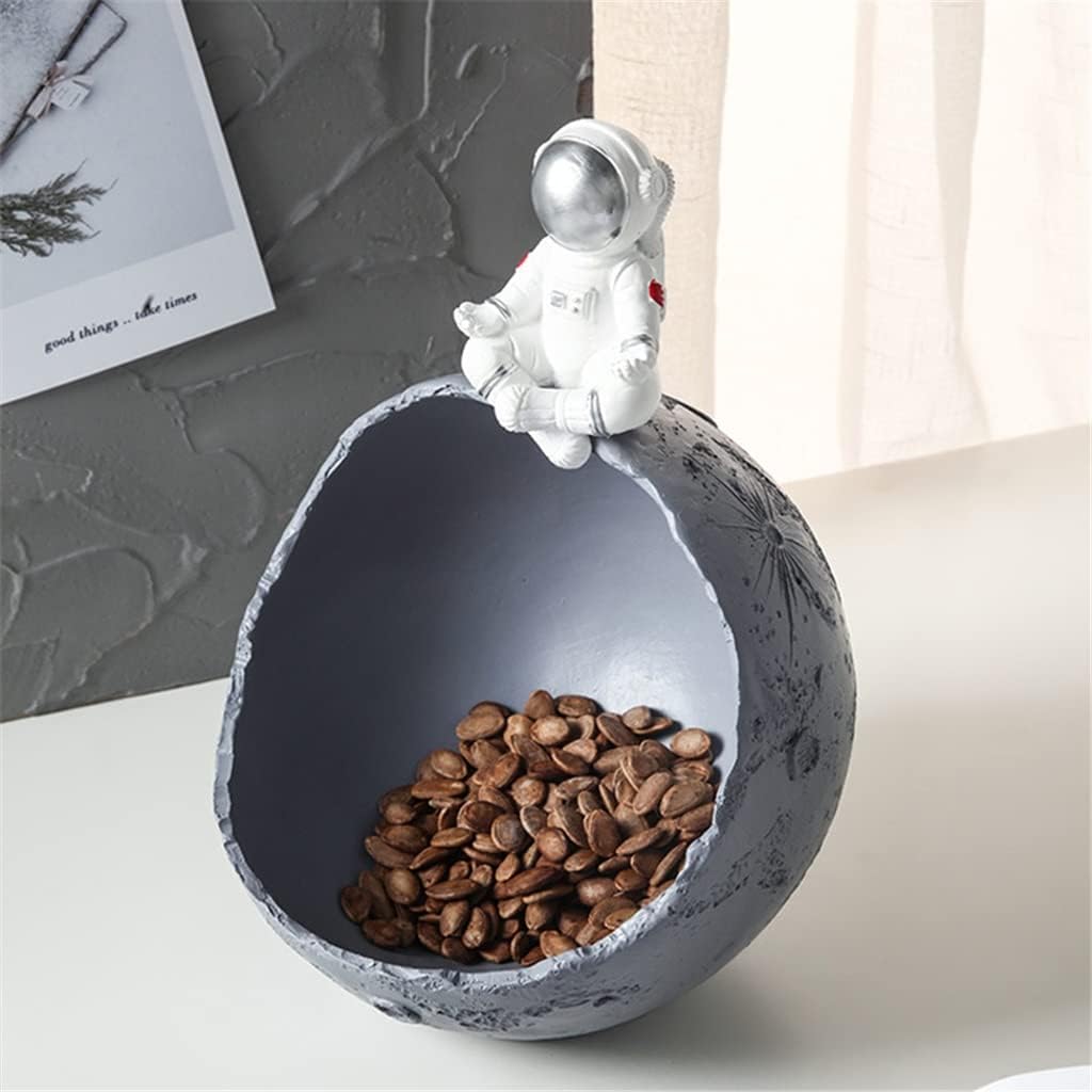 Creative Astronaut Resin Porch Key Storage Organizer Snack Box Spaceman Moon Model Living Room Decoration (Color : C Size : One Size) (D One Size) image 5