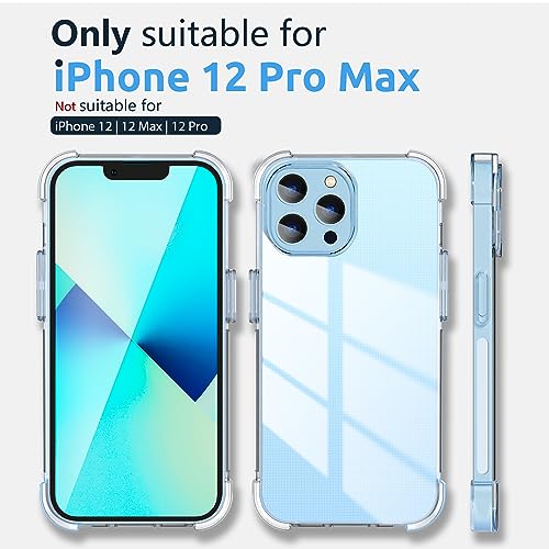 (6.7 inch) Designed for iPhone 12 Pro Max Crystal Clear Slim Protective Shock Absorption Technology Bumper Soft Thermoplastic Polyurethanes Cover Case for iPhone 12 Pro Max