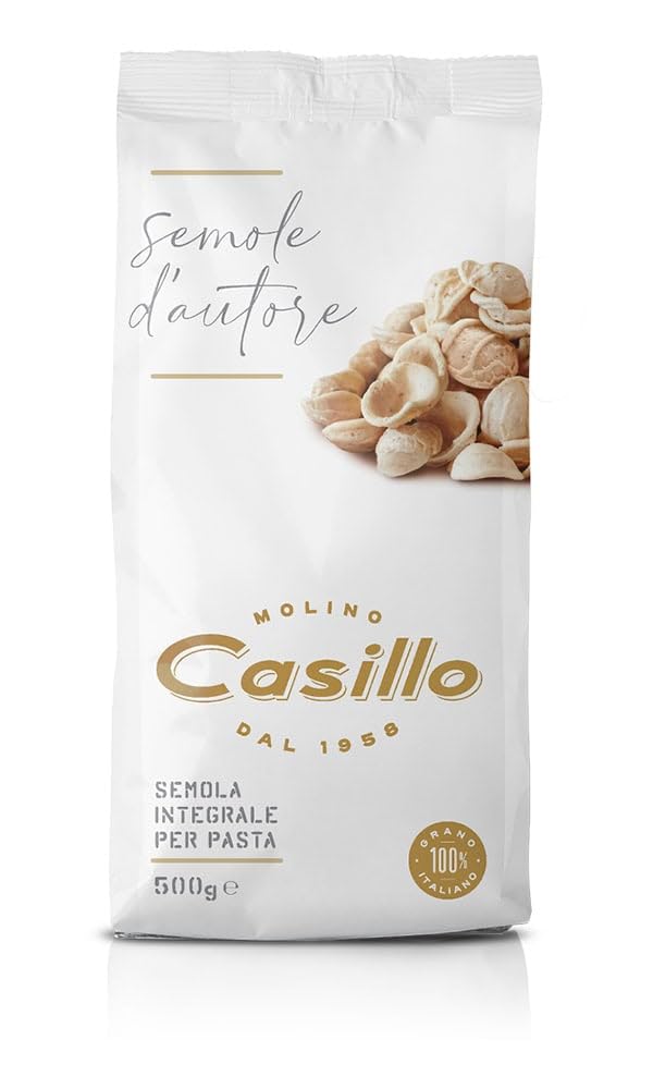 Molino Casillo Semola D'Autore Farina di semola rimacinata para galletas, pizzas y focaccia, Panzerotti y alimentos fritos, grano entero para pasta 20 x 500 g + Polpa italiana Gourmet 400 g