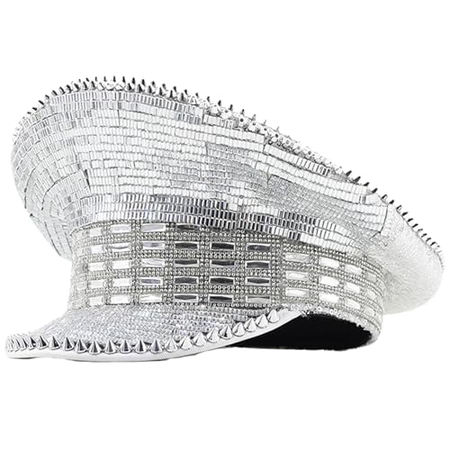 Chapeau de capitaine blingbling coiffe de mariée accessoires de scène nuit