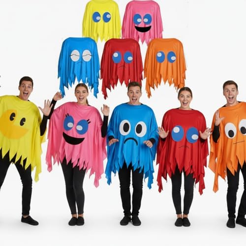 Toulite 5 Pcs Halloween Poncho Group Costumes for Adults Retro