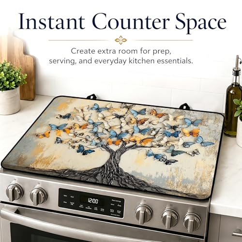 28x20 Stove Top Cover for Electric and Glass Stoves, Scratch Resistant Protector, Extends Kitchen Countertop Space, Ideal for Home Cooks and Busy Kitchens by seewan - Used condition - Image 7