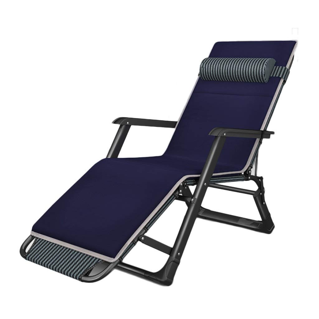 Chaise longue pliante et inclinable bleue pour jardin et terrasse