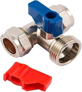 hep® Lavadora, Lavavajillas Electrodoméstico Válvula Grifo Mango en T, 15 mm x 3/4" BSP