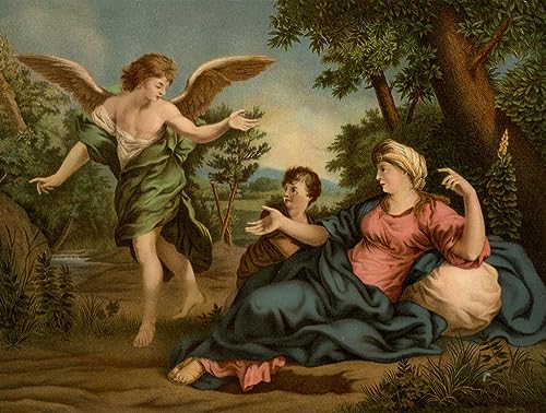 Tableaux Agar et Ismaël dans le désert 60x90cm de Pietro Da Cortona