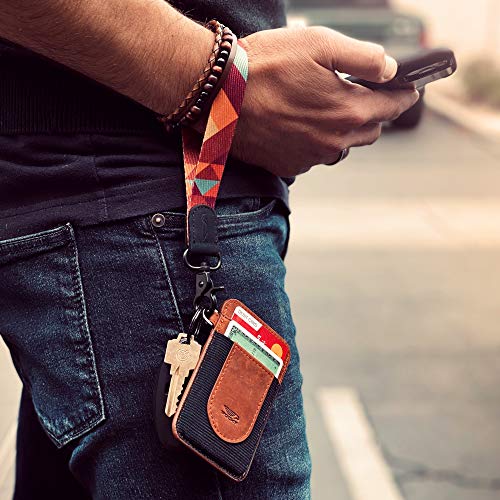 Image of POCKT Keychain Wristlet for Women and Men, Cute Wrist Lanyard for Keys, Short Key Chain Strap for Car Keys, Wallet, ID Badge & Phone | Chevron