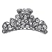 Lux Accessories Hematite Crystal Rhinestone Bling Filigree Metal Hair Claw Clip
