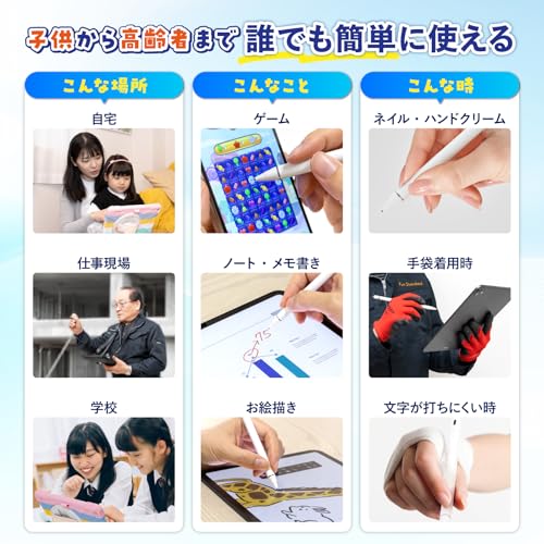 ベルモンド タッチペン いろいろかける君 スタイラスペン タブレット スマホ iPad/iPhone/Android対応 2WAY 極細 金属製ペン先 導電繊維ペン先 2個付属 B1287#7 メタリックブルー