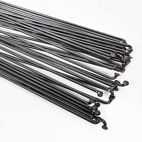 Fahrradspeichen Fahrrad-Speichen DT 2,0 Runde Spokes J-Bend/gerade Pull-Kopf Fahrrad-Speichen-Schwarz-Fahrrad Spokes mit Kupfer Cap Fahrrad Speichen (Color : Straight 32 PCS)