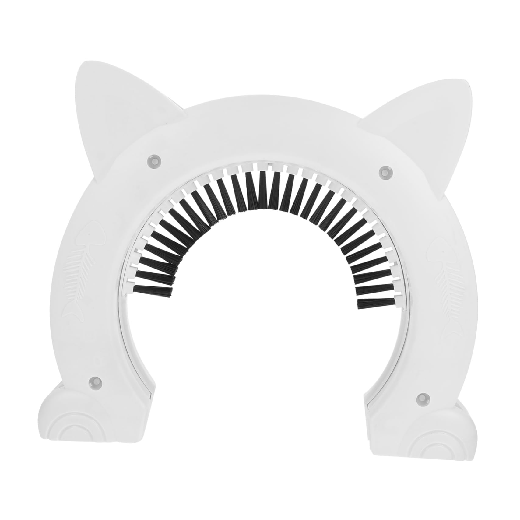 Yardwe Pet Door Cat Entrance Door Interior Cat Door Brush Groom Dog Door Set Sturdy Abs Material Easy Install for Thicken Doors