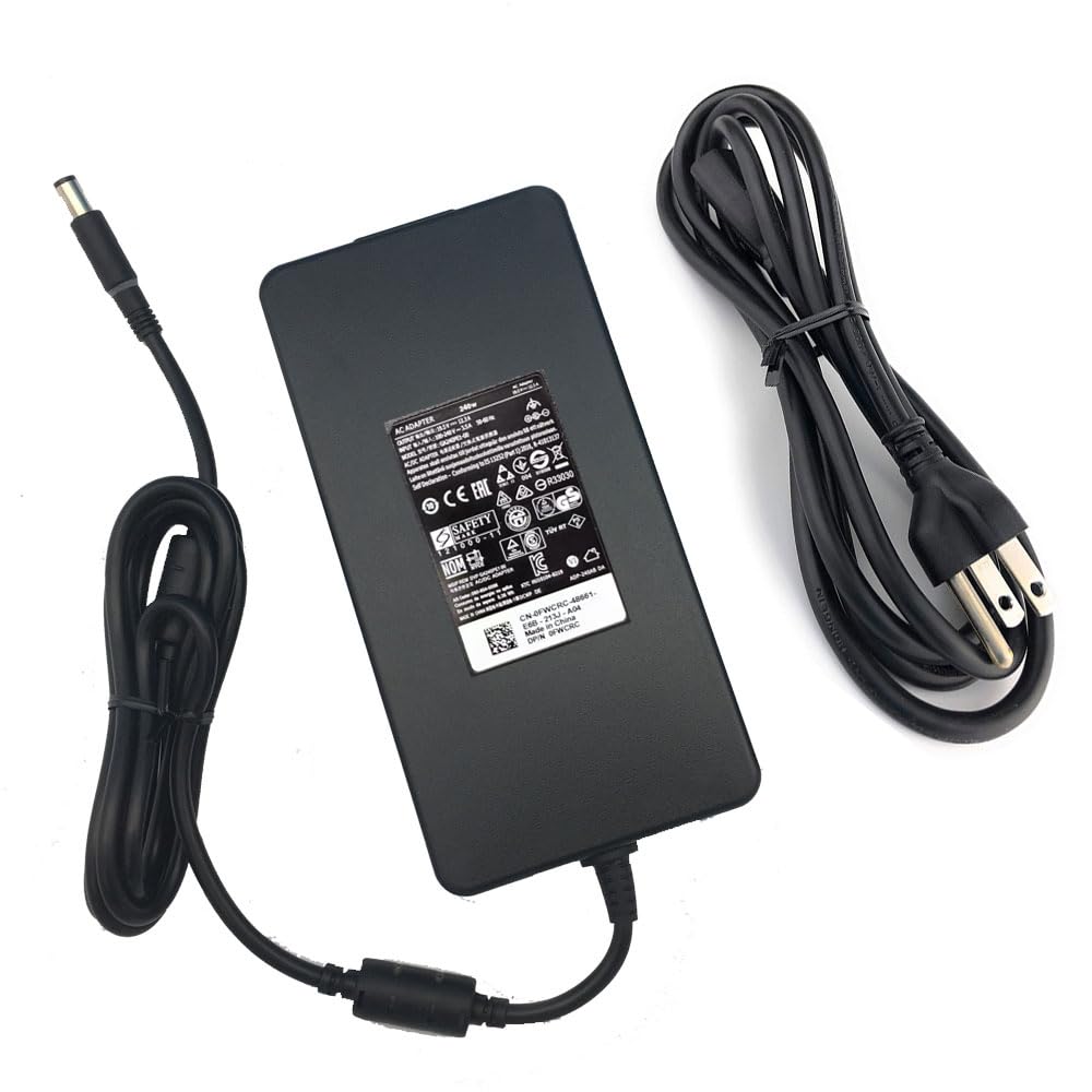 Slim 240W AC Adapter Charger for PA-9E DELL Alienware 13 15 17 M17x M18x X51 M15 M17 Area-51m R2 G3 G5 G7 Precision M6800 M6700 M6600 M6500 M6400 GA240PE1-00 J211H U896K Laptop Power Supply Cord
