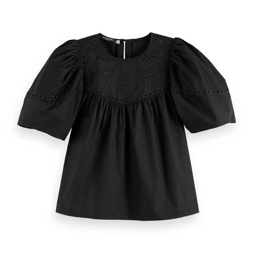 Scotch & Soda Cotton Twill Embroidered Top Mujer