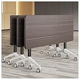 Mejora tu espacio de trabajo con nuestra mesa de conferencias plegable, ideal para sesiones de entrenamiento y reuniones. Esta versátil mesa cuenta con un mecanismo de giro fácil de usar y palancas de doble cara para una fácil conversión entre posiciones horizontal y vertical. Su diseño de anidación lineal garantiza un almacenamiento compacto, por lo que es perfecto para áreas más pequeñas mientras proporciona espacio adicional de trabajo o comedor.