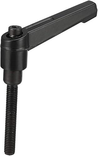 Miniatura 7 de uxcell M8 x 0.630 in Mango de palanca de sujeción ajustable Rosca Botón de trinquete macho roscado Perillas roscadas Manijas de tornillo giratorio