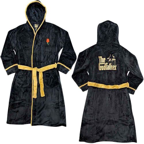 The Godfather Unisex Adult Rose Logo Bathrobe (M, L) (Black)