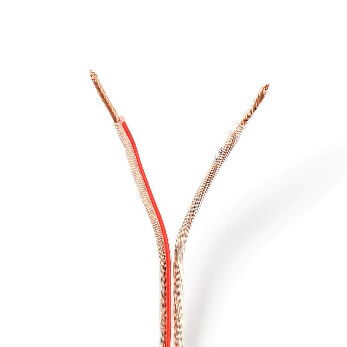 Nedis - Kabel głośnikowy - 2x 1,50 mm² - CCA - 100 m - okrągły - owinięty - PCW - przezroczysty