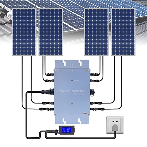 ALTA EFFICIENZA: l'inverter ha un tracciamento massimo del punto di potenza integrato ad alta precisione, che può ottimizzare la raccolta di corrente dal pannello solare, catturare e bloccare con precisione il punto di uscita massimo e la generazione di corrente superiore al 25%. Il tasso di trasmissione della potenza può essere pari al 99,9%