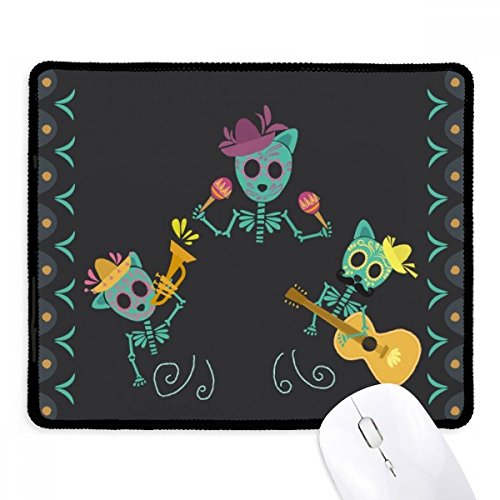 Mousepad antideslizante con bordes cosidos y diseño del Festival de Muertos