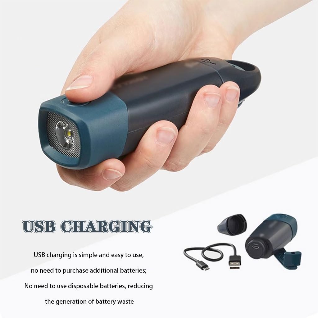Torcia Elettrica A Manovella Per Escursioni All'aperto, Mini Torcia Elettrica Portatile, 3 Livelli Di Luce Regolabili，Ricaricabile Tramite USB Di Fabbrica(1 pcs)