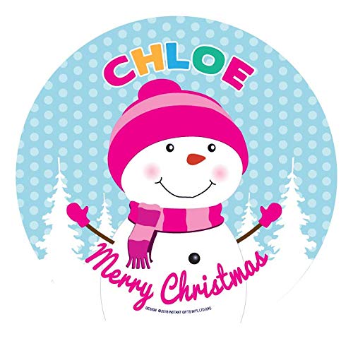 Christmas Dinner Plate - Snowgirl (Snowman) Design - Name: Chloe