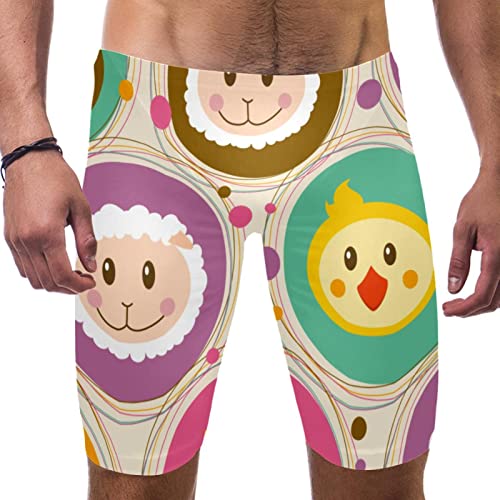 Traje de baño atlético multicolor con estampado de conejitos talla 3XL para natación